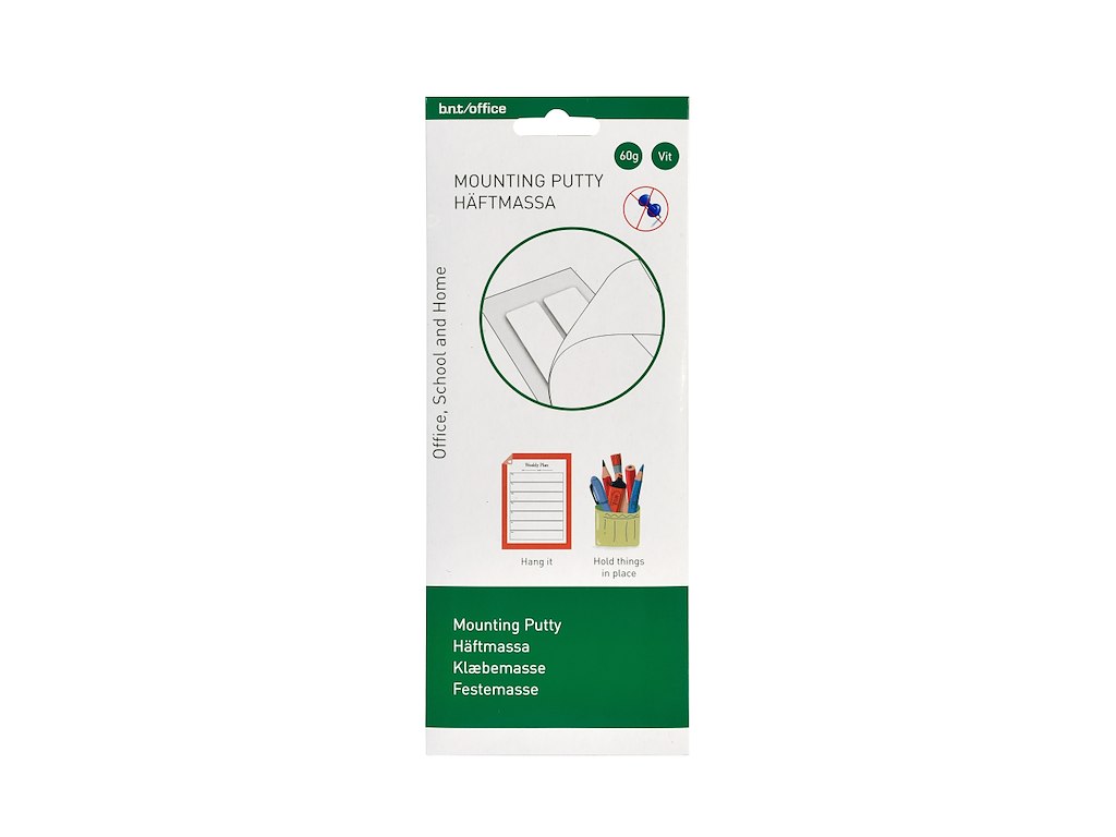 Klæbegummi BNT/OFFICE 60g hvid i blisterpak