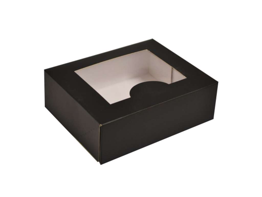 Box with window black 145x125x50mm