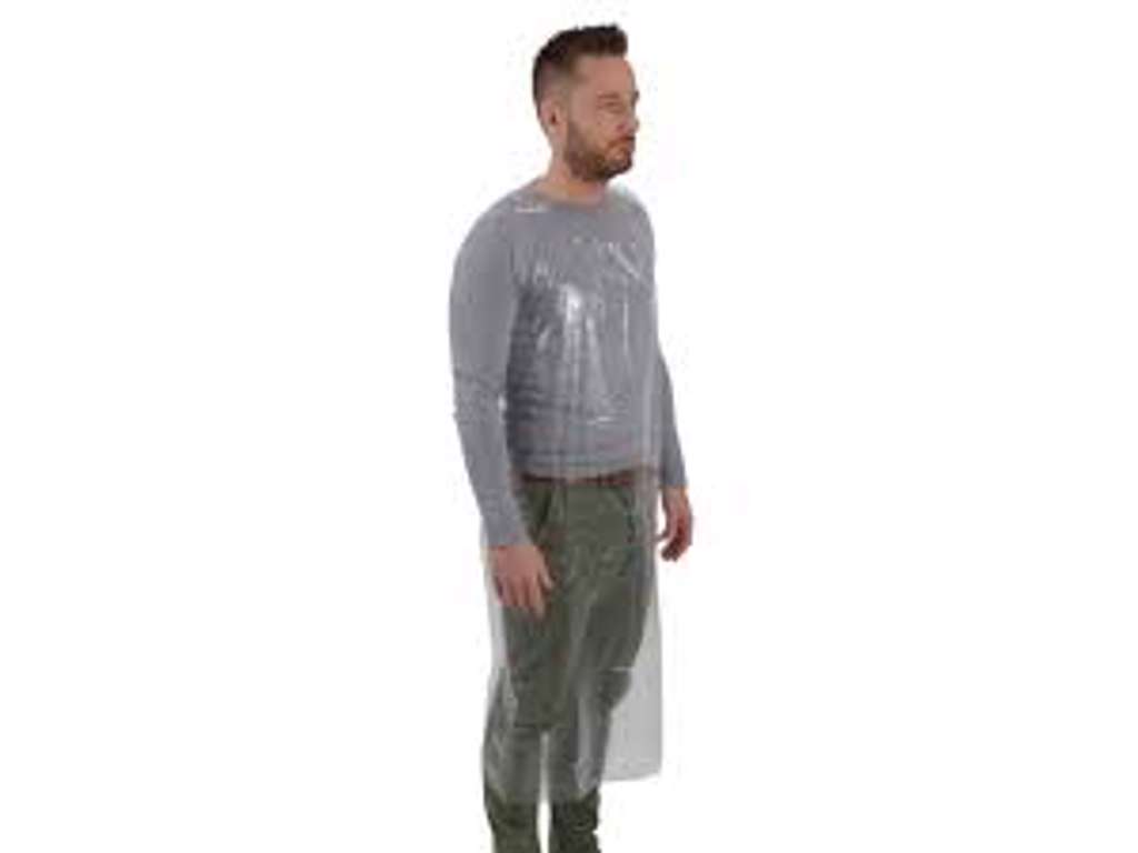 Plastikforklæder 125x81cm klar 50 stk 25 mic.