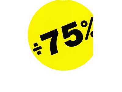 Udsalgsetiketter ø 20cm 75% gul