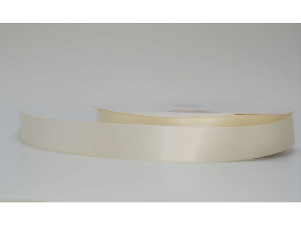 Silk ribbon 25mm cream colored smooth 91 meters