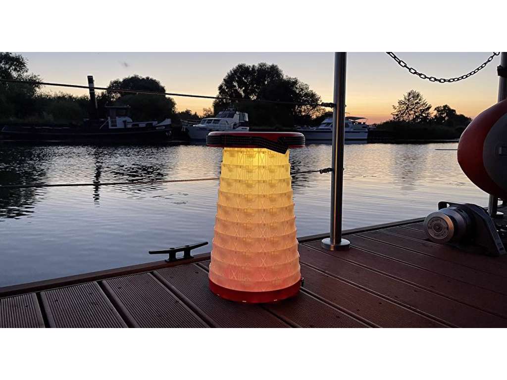 Sit To Go Red Telescopic Stool with light