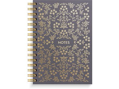 Notesbog A5 Black flower spiralryg