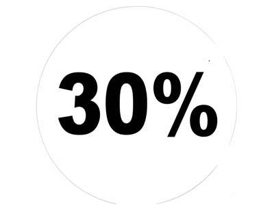 Etiketter ø 20cm 30% hvid