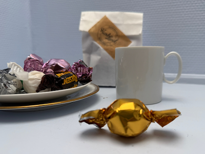 Chocolates with caramel filling gold 1kg. bag