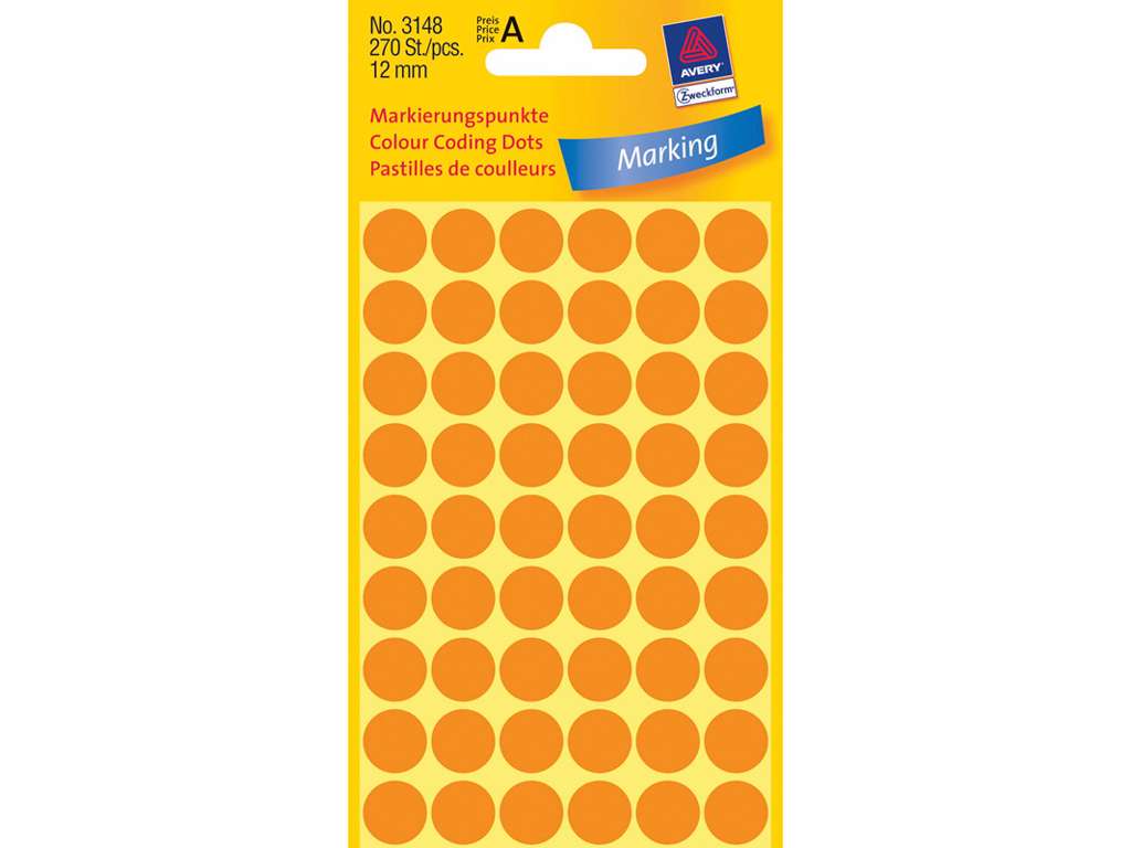  Labels i ps. Ø12mm  orange