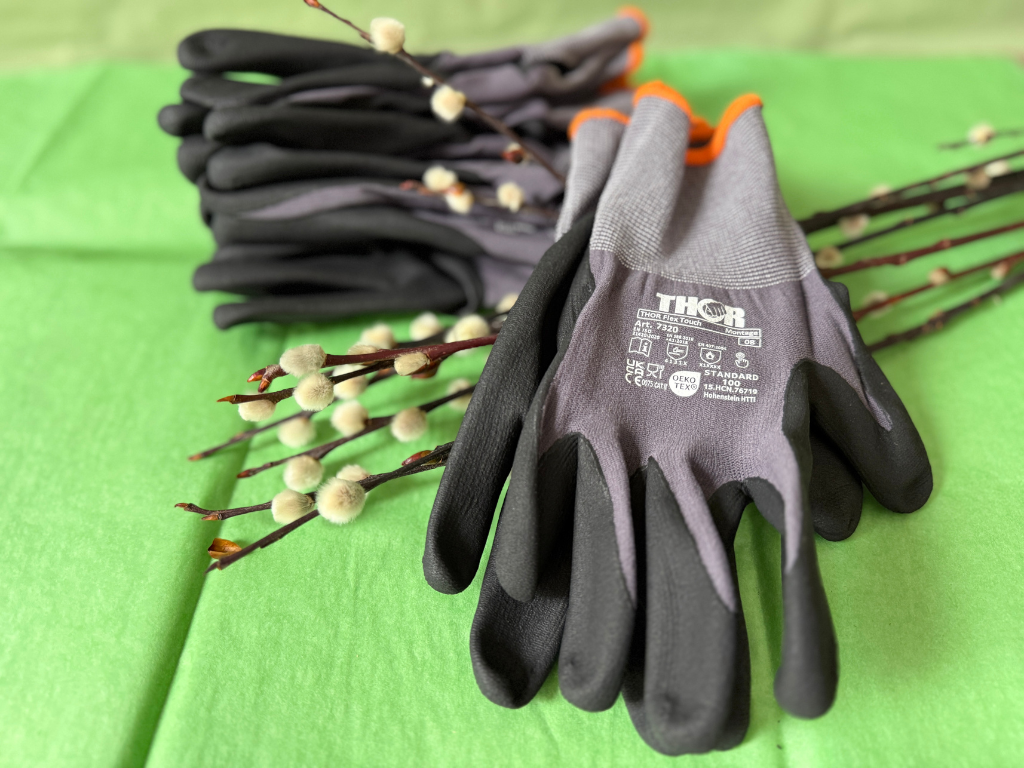 Thor-flex handsker str. 8/M - Orange kant.