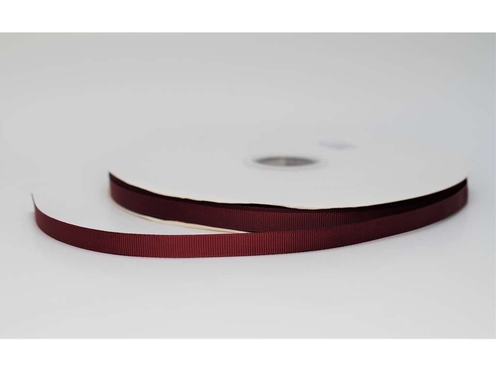 Silkebånd 9mm rillet wine - 91 meter