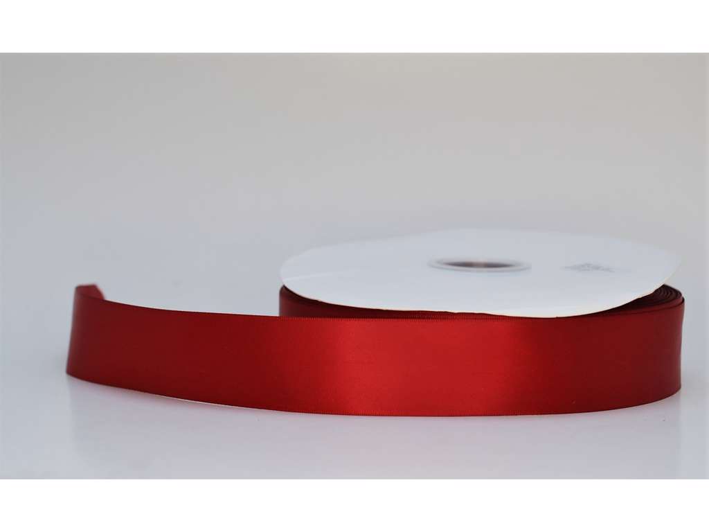 Glat silkebånd 38mm x 91 meter scarlet