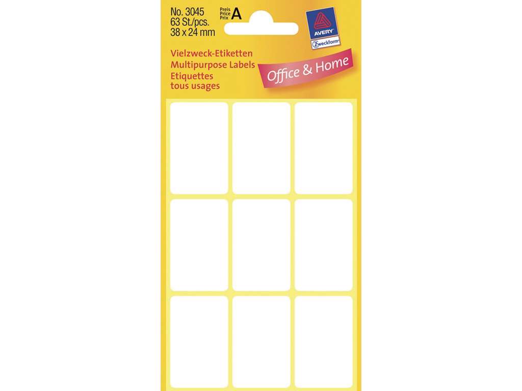 Avery 3045 label 38x24mm