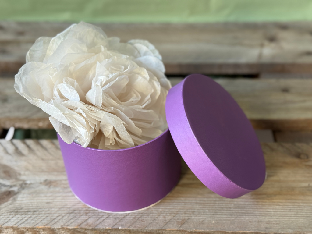 Rund æske Violet Ø14 cm