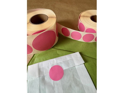 Etiketter Ø63mm Mørk Rosa P197U