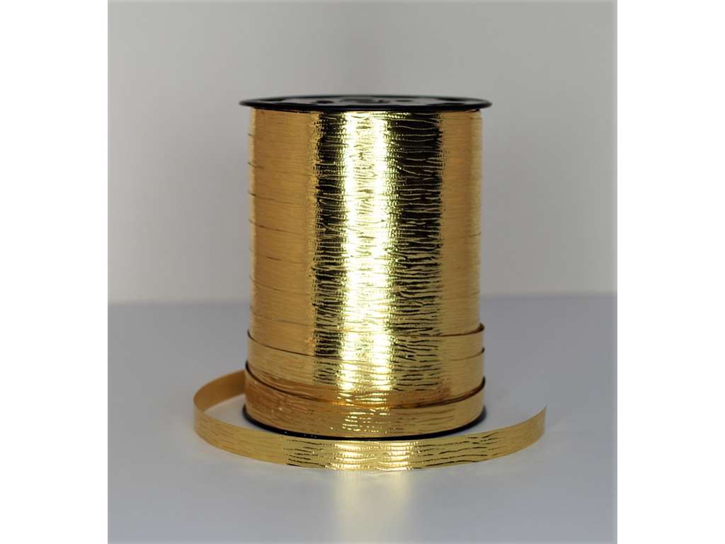 Metallic bånd præget 10mm guld