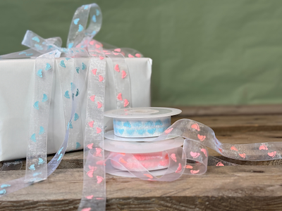 Bånd Fødder 22mmx20m Lysblå organza