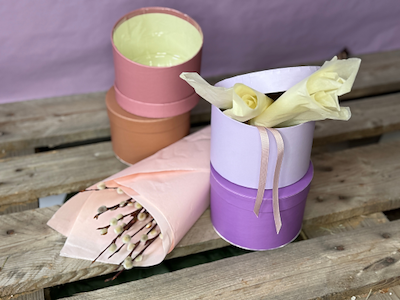 Round hat box Ø14x10cm old rose