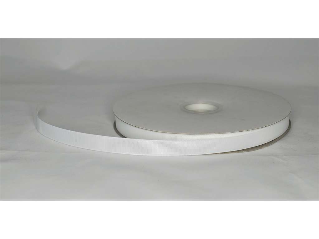 Silk ribbon 16mm grooved white