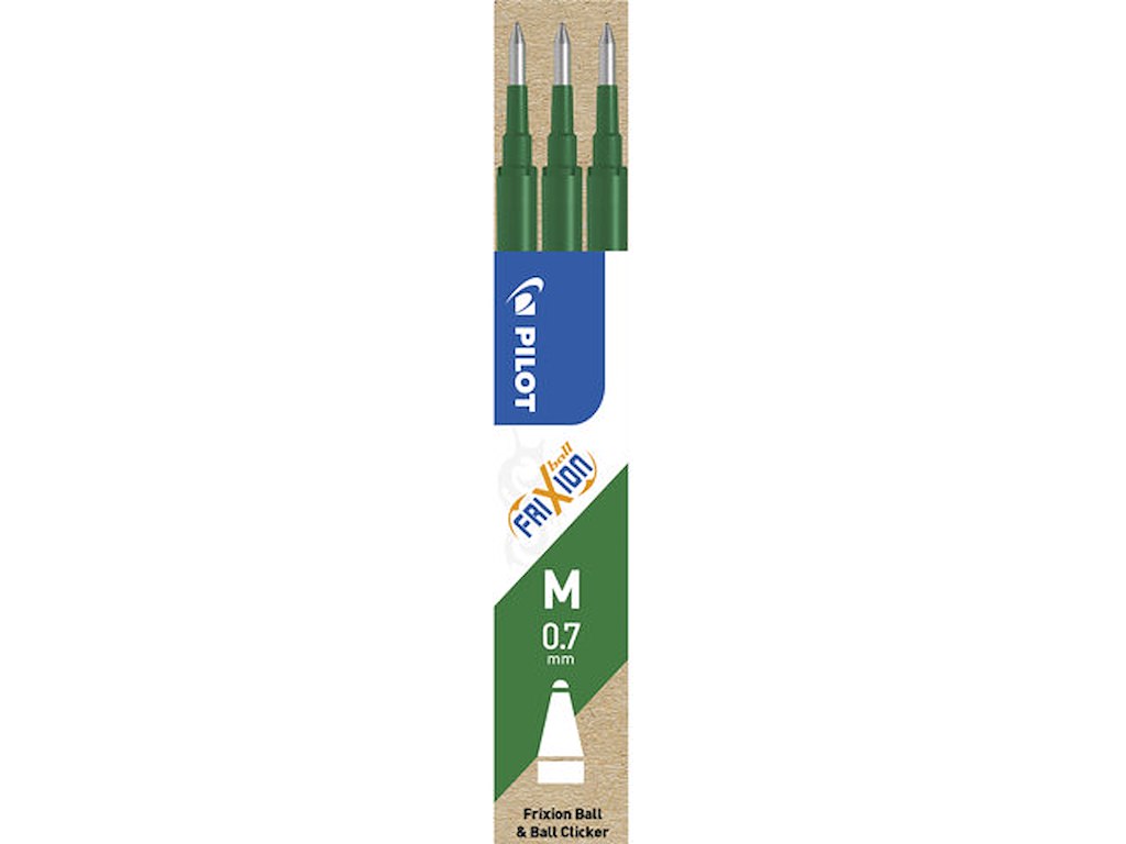 Refill til kuglepen Pilot Frixion Grøn 0,7 medium 3-pack