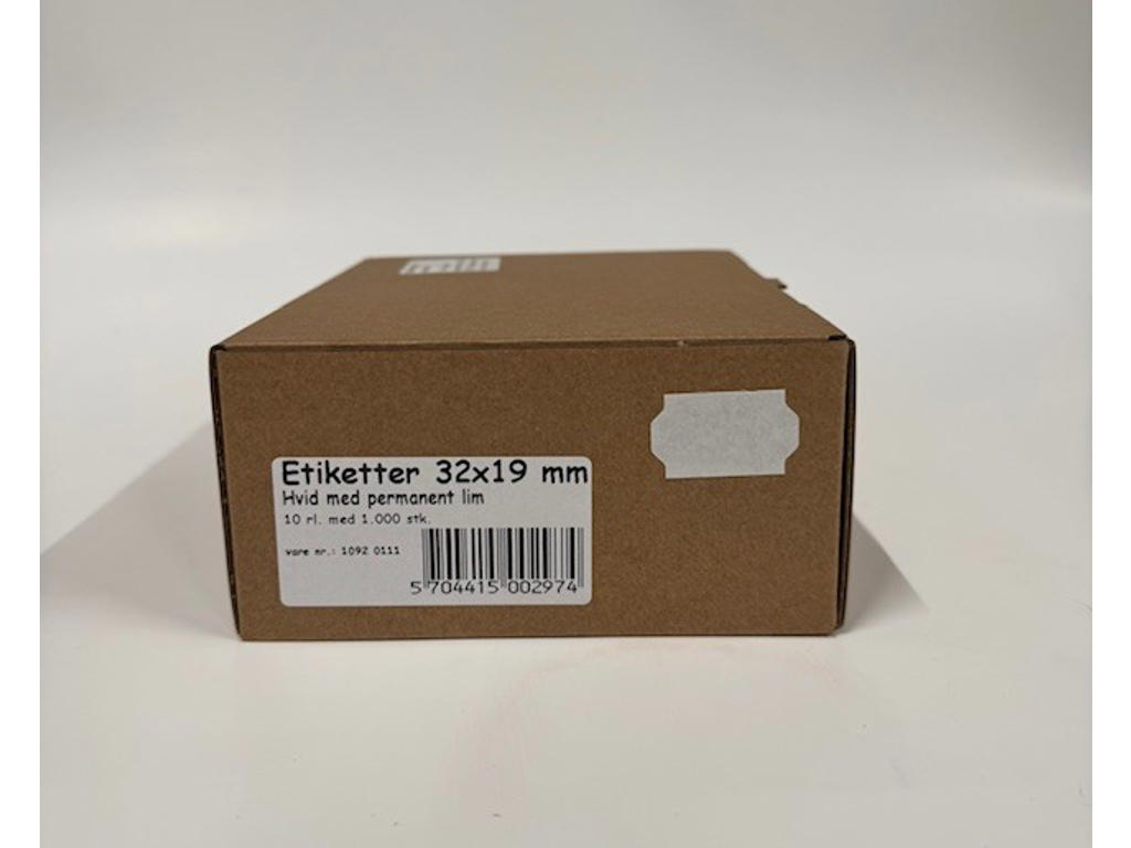 Labels 32x19mm white permanent - 10 rolls