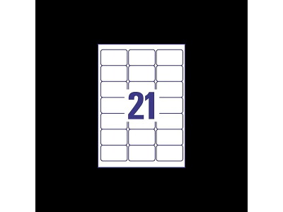 Etiketter Xerox 63,5x38,1mm. 21 stk/ark 100 ark A4 i æske