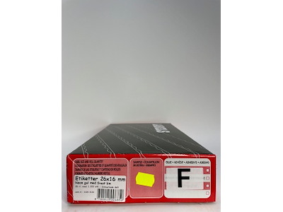 Etiketter 26x16 neon gul frost 36 rl. - sikkerhedsdelt