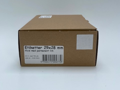 Etiketter 29x28 hvid permanent lim - 10 rl.