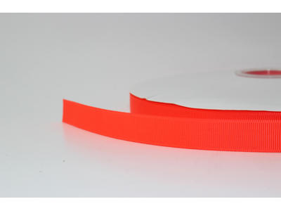 Silkebånd 16mm rillet Neon orange 91m