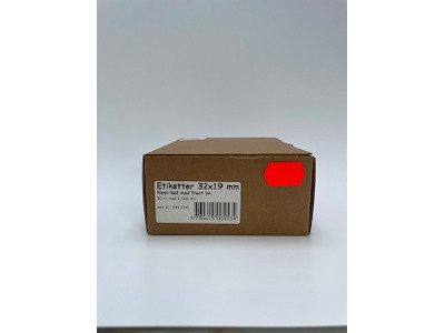 Etiketter 32x19 neon rød frost - 10 rl.