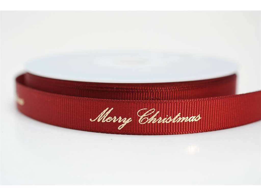 Mørkerødt julebånd 13mm x 20 meter
