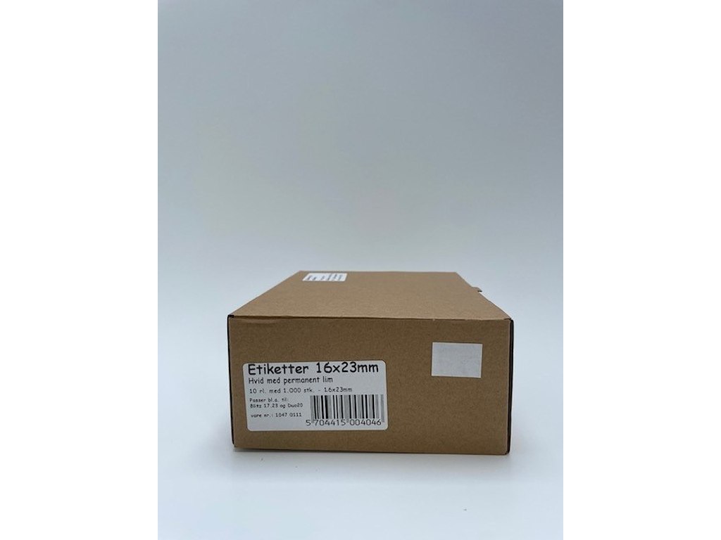 Etiketter 16x23mm hvid perm. 10 rl. a 1.000 stk. ( 5328)