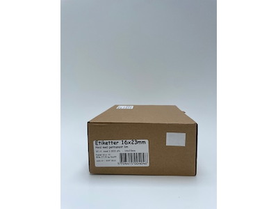 Etiketter 16x23mm hvid perm. 10 rl. a 1.000 stk. ( 5328)