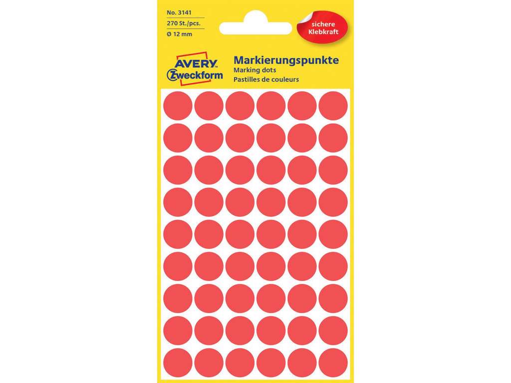 Labels in ps. Ø12mm red