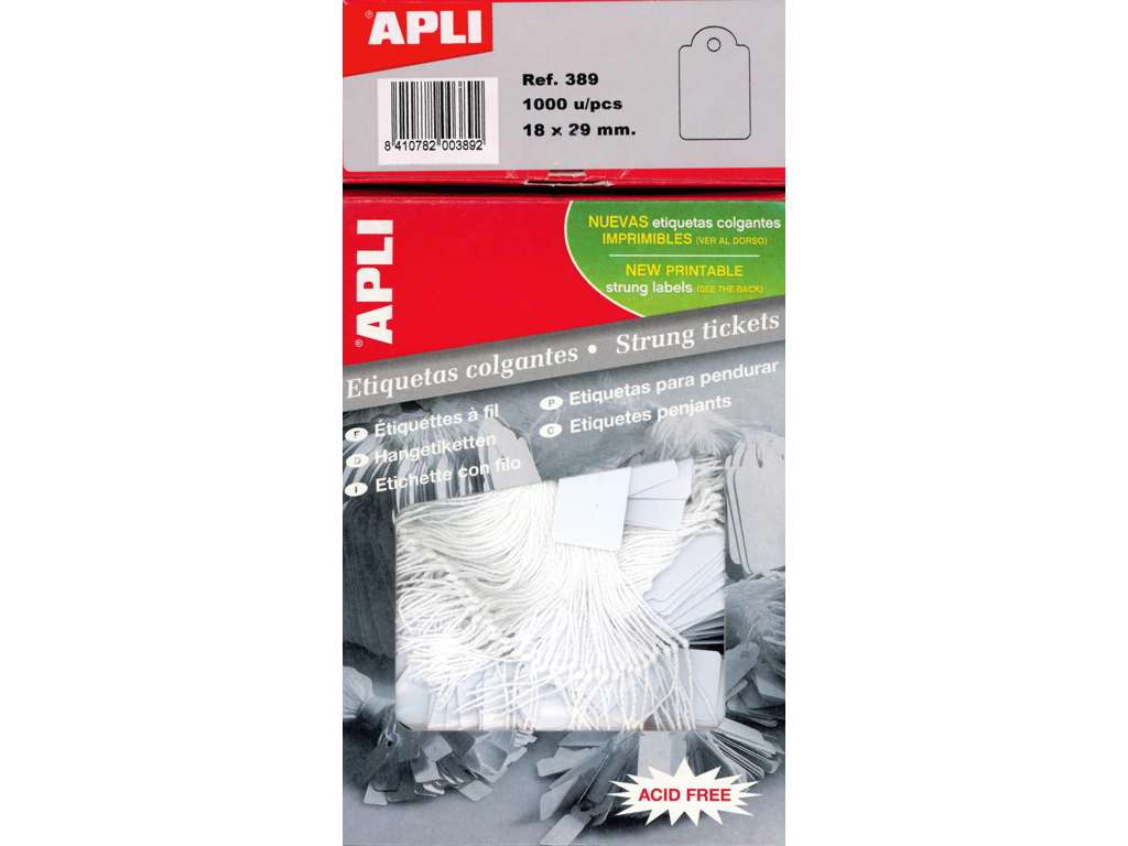 Hanging tags no. 389 - 18x29mm