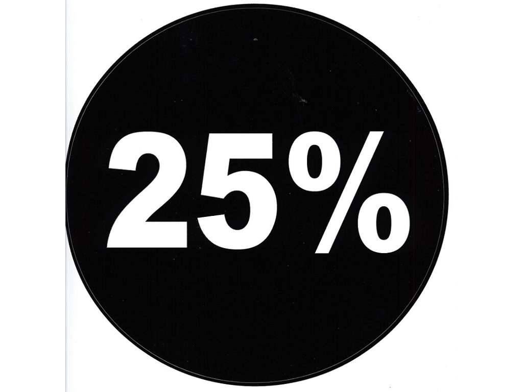 Etiketter ø 20cm 25% Sort