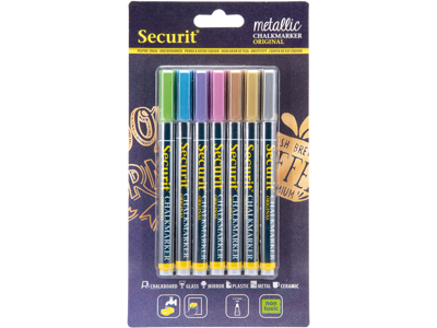 Securit Kridtmarker 7 stk Metallic
