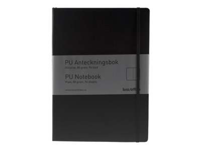 Notesbog A4 sort  -  Ulinieret