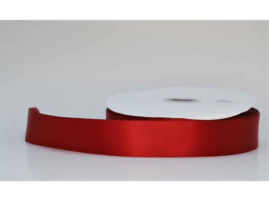 Silk ribbon 25 mm Satin Scarlet