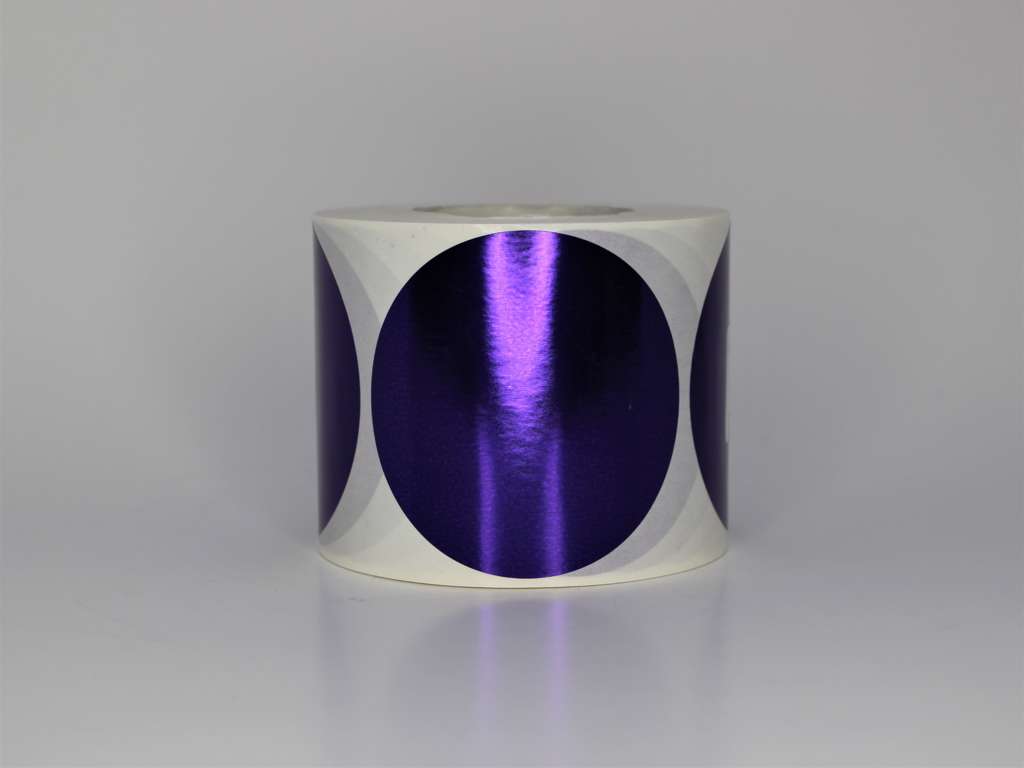 Etiketter Ø63mm lilla metallic - 500 stk. pr. rulle