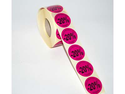 Labels ø36mm pink -20%