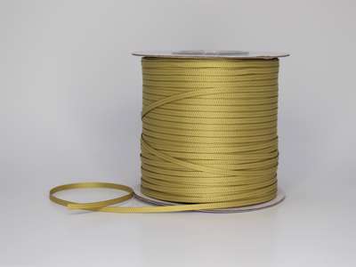 Silkebånd 3mm rillet Golden Olive 325m
