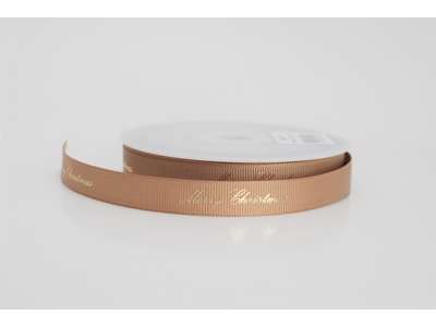 Natur farvet julebånd 13mm x 20 meter