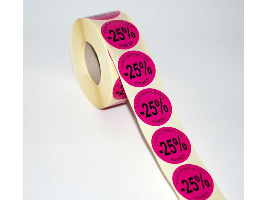 Labels ø36mm pink -25%