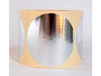Etiketter Ø63mm Metallic sølv