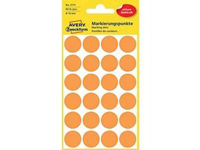 Labels Ø18mm, Neon Orange, avery 3173