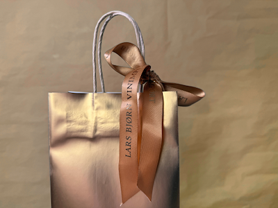 Silkebånd 19mm med tryk - 20 ruller i glat eller rillet