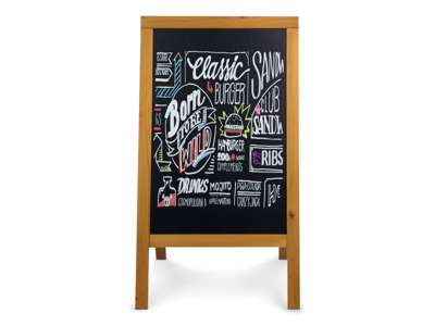 Street sign black board with wooden frame 125x69x68.5 cm Pavement
