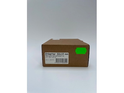 Etiketter 32x19 neon grøn permanent - 10 rl.