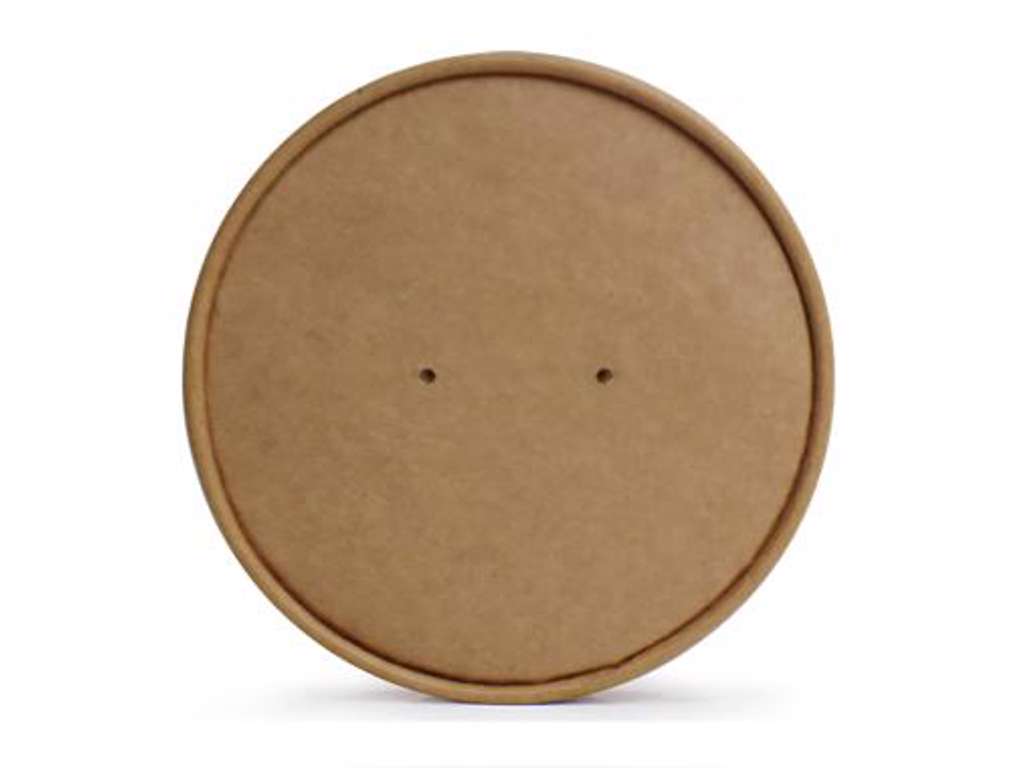 Lid for Soup cup cardboard 16oz - Brown