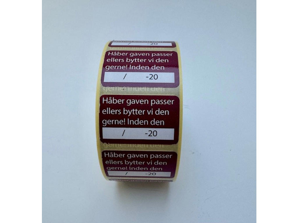 Byttemærker 30x18mm mørkerød 1000 stk (L20644)