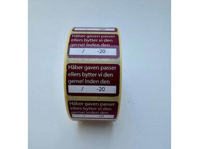 Byttemærker 30x18mm mørkerød 1000 stk (L20644)