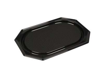Dish plastic black between RPET 10 pcs./pk.